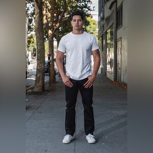 IRON HEART 14OZ SELVEDGE DENIM SLIM TAPERED CUT JEANS - BLACK IH-777S-142BB